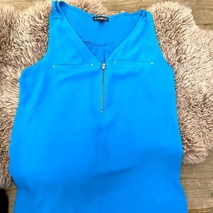Express Turqouise Tank Zip Blouse
